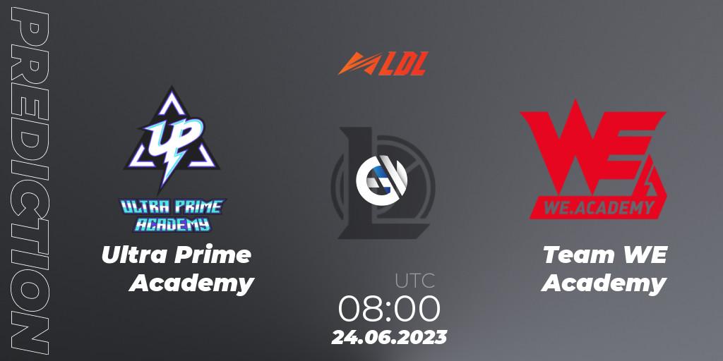 Pronósticos Ultra Prime Academy - Team WE Academy. 24.06.2023 at 08:00. LDL 2023 - Regular Season - Stage 3 - LoL