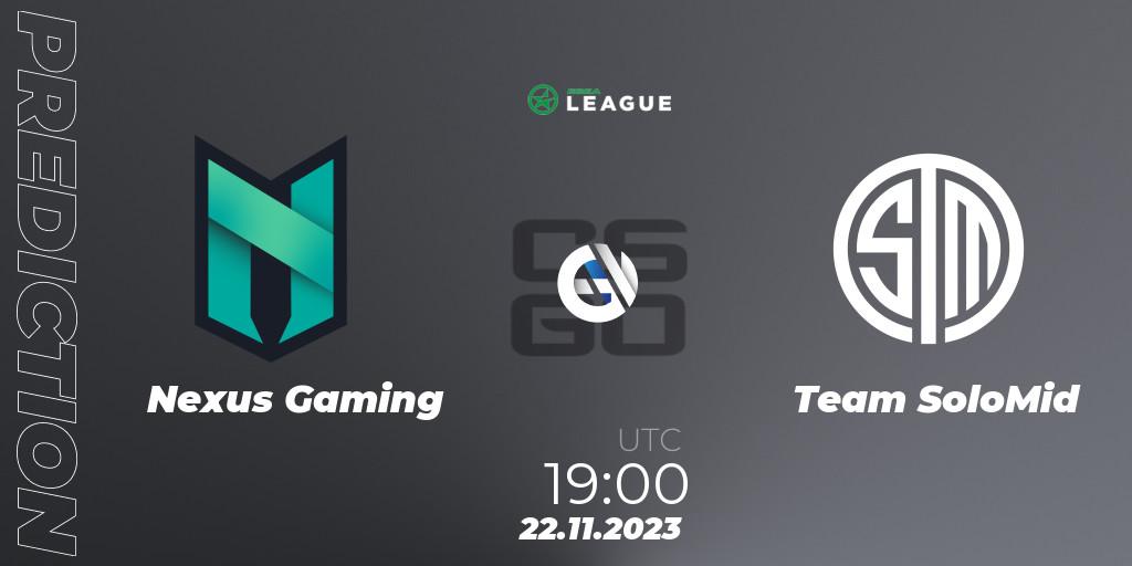 Pronósticos Nexus Gaming - Team SoloMid. 23.11.23. ESEA Season 47: Advanced Division - Europe - CS2 (CS:GO)