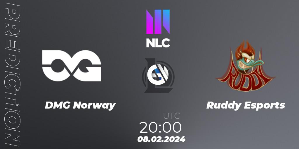 Pronósticos DMG Norway - Ruddy Esports. 08.02.2024 at 20:00. NLC 1st Division Spring 2024 - LoL