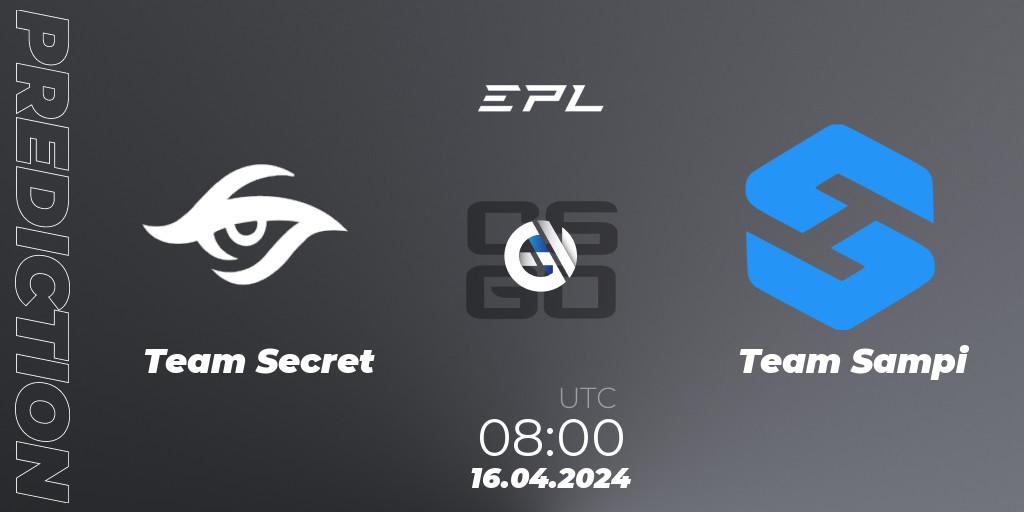 Pronósticos Team Secret - Team Sampi. 16.04.24. European Pro League Season 15 - CS2 (CS:GO)