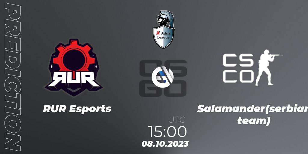 Pronósticos RUR Esports - Salamander(serbian team). 08.10.23. A1 Adria League Season 12 - CS2 (CS:GO)