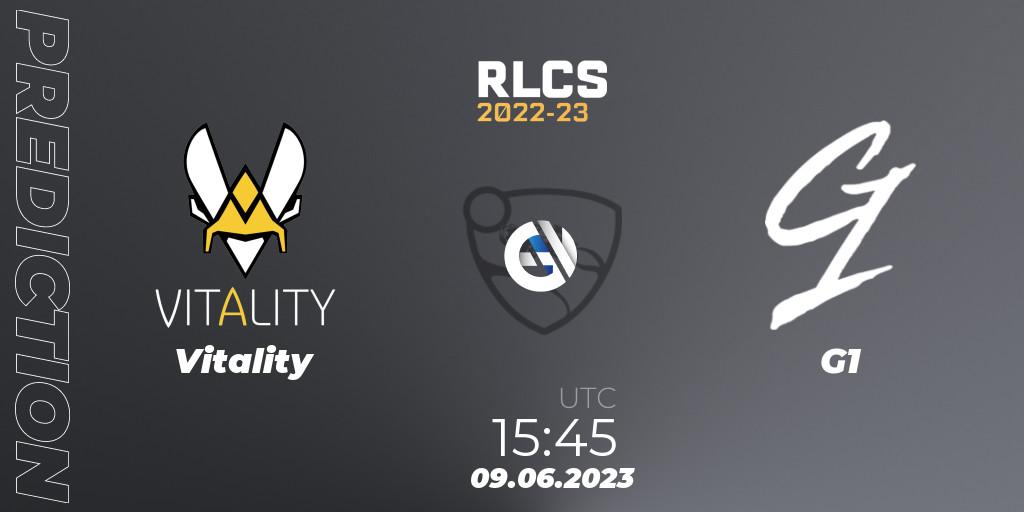 Pronósticos Vitality - G1. 09.06.23. RLCS 2022-23 - Spring: Europe Regional 3 - Spring Invitational - Rocket League