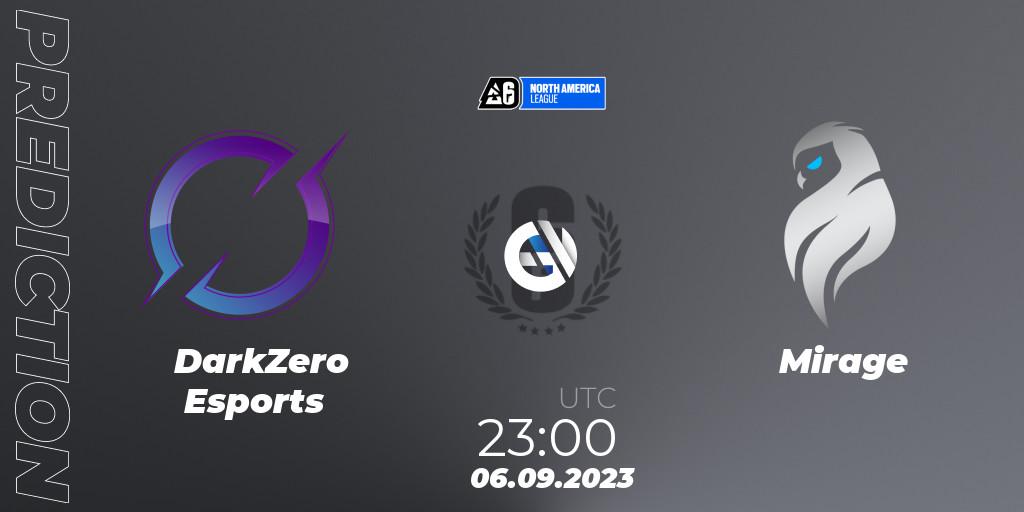 Pronósticos DarkZero Esports - Mirage. 06.09.2023 at 23:45. North America League 2023 - Stage 2 - Rainbow Six