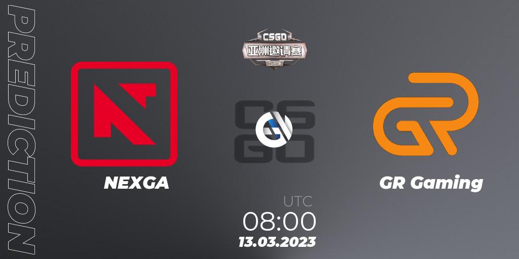 Pronósticos NEXGA - GR Gaming. 13.03.23. Baidu Cup Invitational #2 - CS2 (CS:GO)