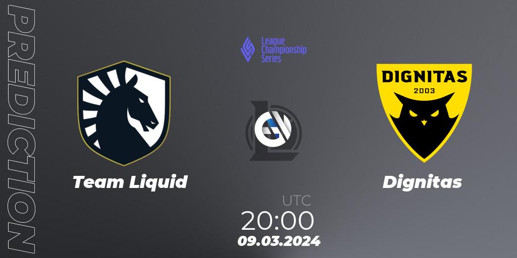 Pronósticos Team Liquid - Dignitas. 09.03.24. LCS Spring 2024 - Group Stage - LoL
