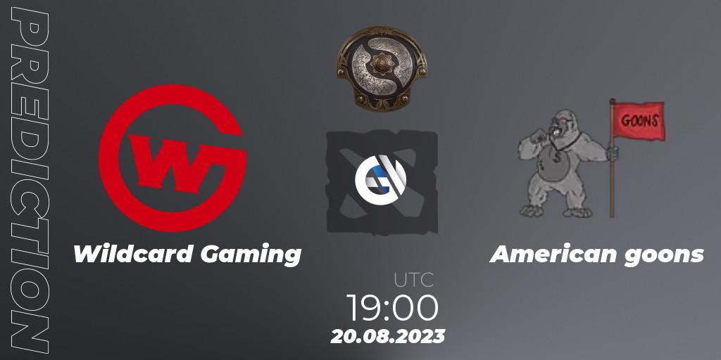 Pronósticos Wildcard Gaming - American goons. 20.08.23. The International 2023 - North America Qualifier - Dota 2