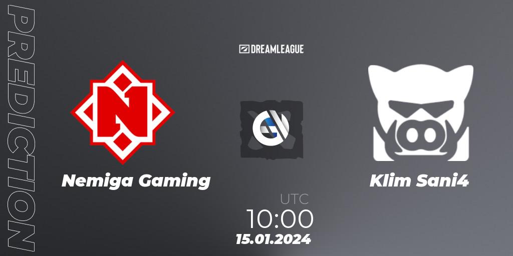 Pronósticos Nemiga Gaming - Klim Sani4. 15.01.24. DreamLeague Season 22: Eastern Europe Closed Qualifier - Dota 2