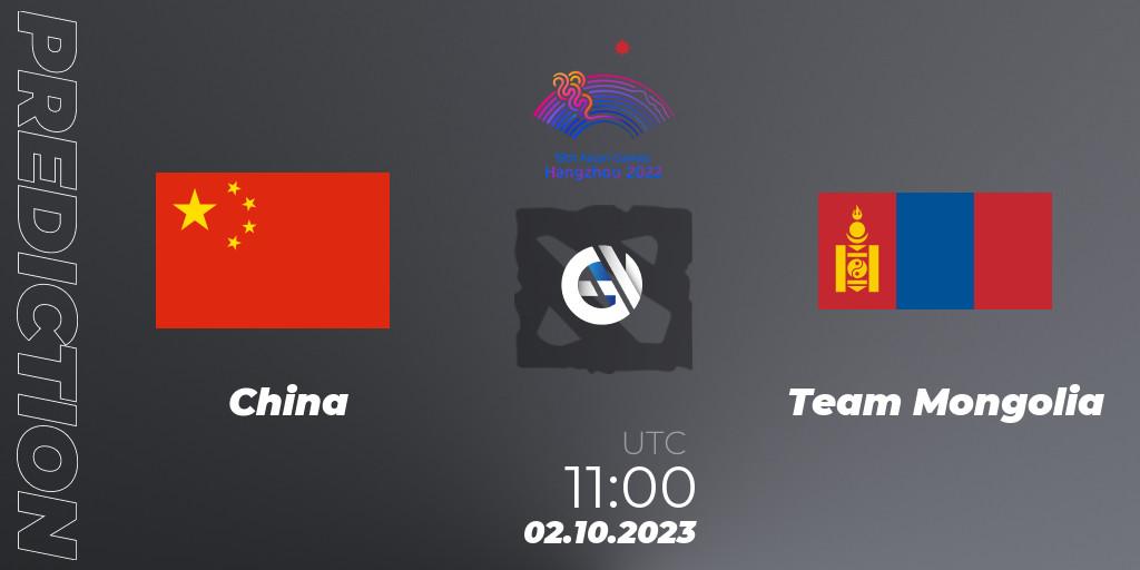 Pronósticos China - Team Mongolia. 02.10.23. 2022 Asian Games - Dota 2