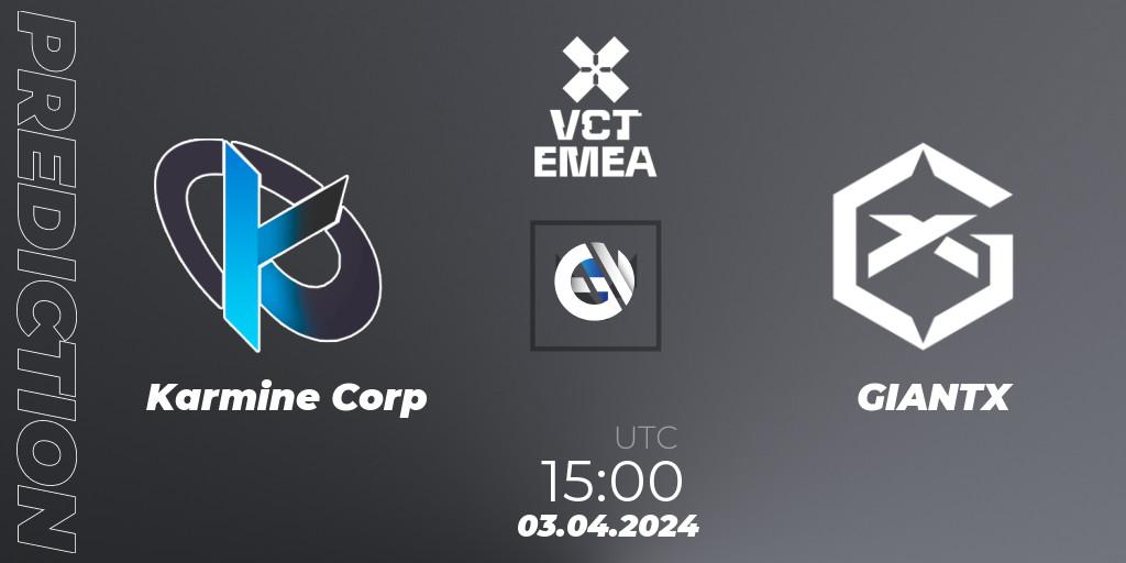 Pronósticos Karmine Corp - GIANTX. 03.04.24. VALORANT Champions Tour 2024: EMEA League - Stage 1 - Group Stage - VALORANT