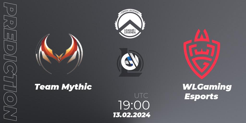 Pronósticos Team Mythic - WLGaming Esports. 13.02.2024 at 19:00. GLL Spring 2024 - LoL