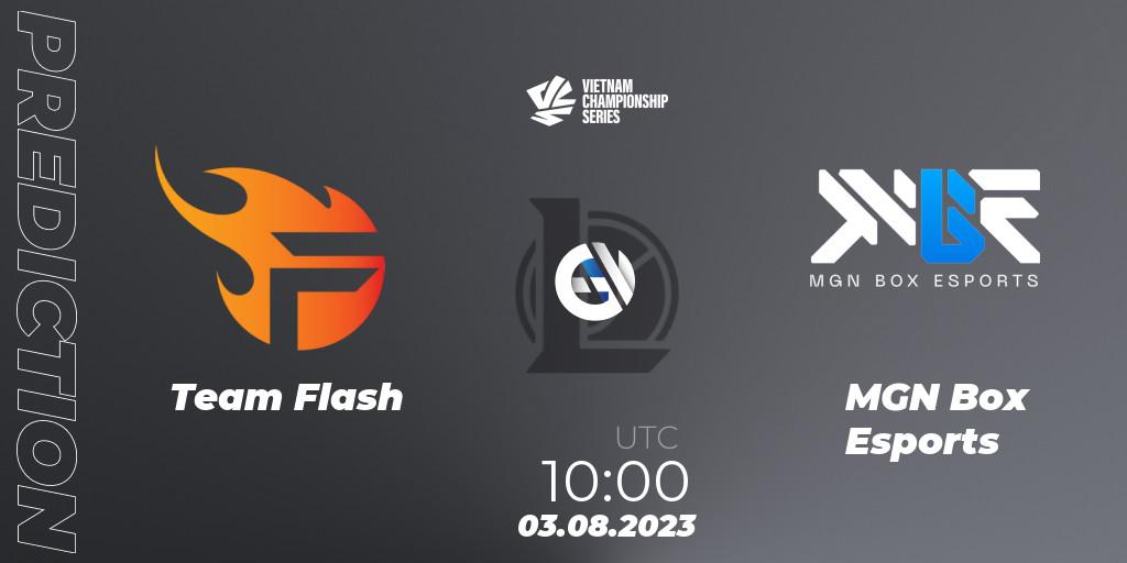 Pronósticos Team Flash - MGN Box Esports. 05.08.23. VCS Dusk 2023 - LoL