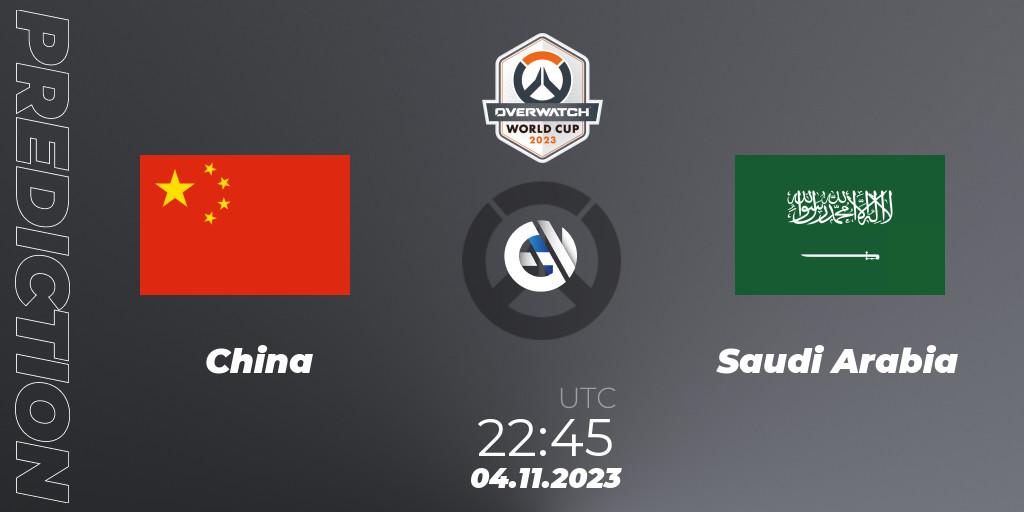 Pronósticos China - Saudi Arabia. 04.11.23. Overwatch World Cup 2023 - Overwatch