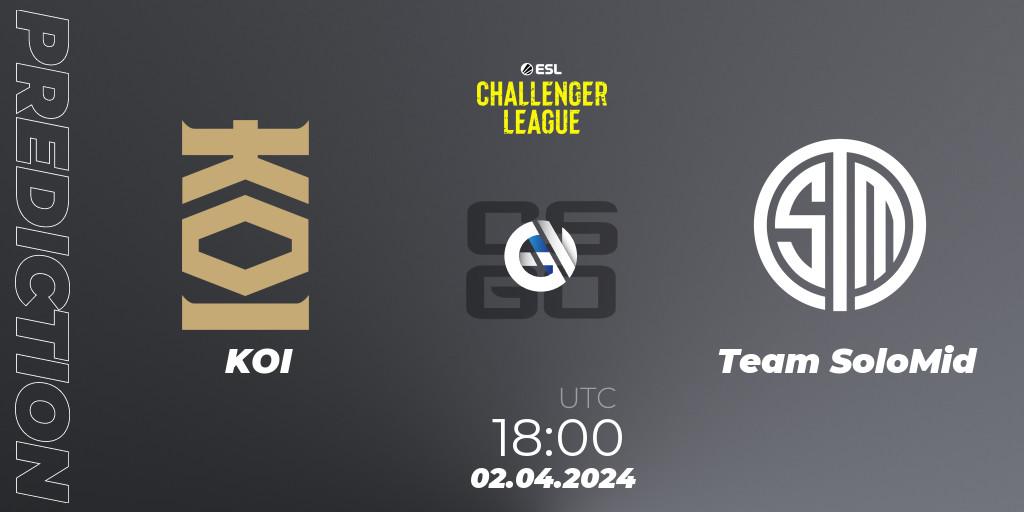 Pronósticos KOI - Team SoloMid. 02.04.24. ESL Challenger League Season 47: Europe - CS2 (CS:GO)