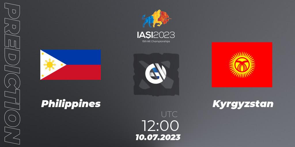 Pronósticos Philippines - Kyrgyzstan. 10.07.2023 at 13:00. Gamers8 IESF Asian Championship 2023 - Dota 2