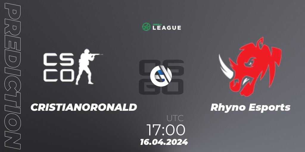 Pronósticos CRISTIANORONALD - Rhyno Esports. 16.04.24. ESEA Season 49: Advanced Division - Europe - CS2 (CS:GO)