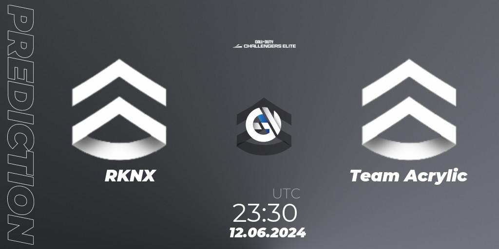 Pronósticos RKNX - Team Acrylic. 12.06.2024 at 23:30. Call of Duty Challengers 2024 - Elite 3: NA - Call of Duty