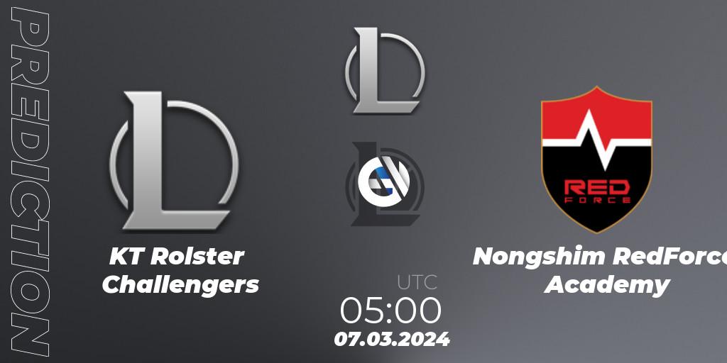 Pronósticos KT Rolster Challengers - Nongshim RedForce Academy. 07.03.24. LCK Challengers League 2024 Spring - Group Stage - LoL