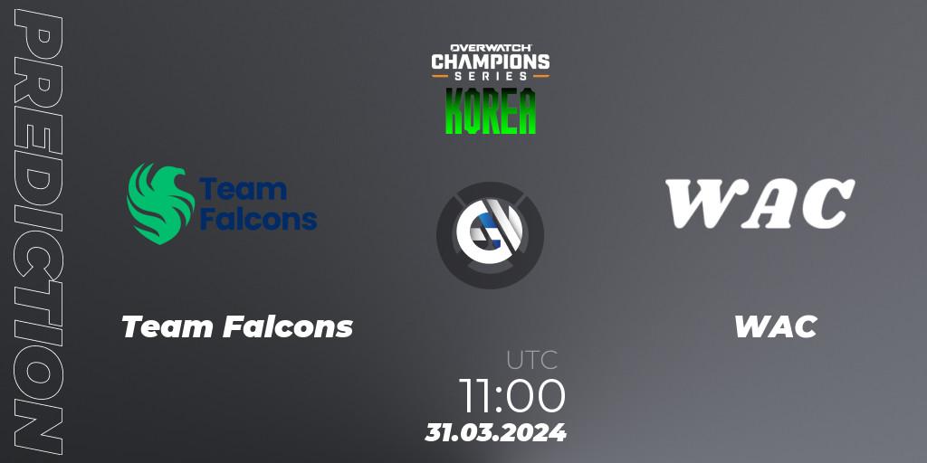 Pronósticos Team Falcons - WAC. 31.03.24. Overwatch Champions Series 2024 - Stage 1 Korea - Overwatch