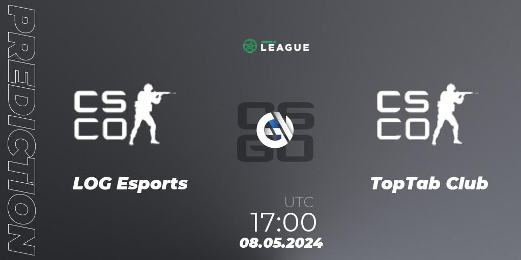 Pronósticos LOG Esports - TopTab Club. 08.05.2024 at 17:00. ESEA Season 49: Advanced Division - Europe - Counter-Strike (CS2)