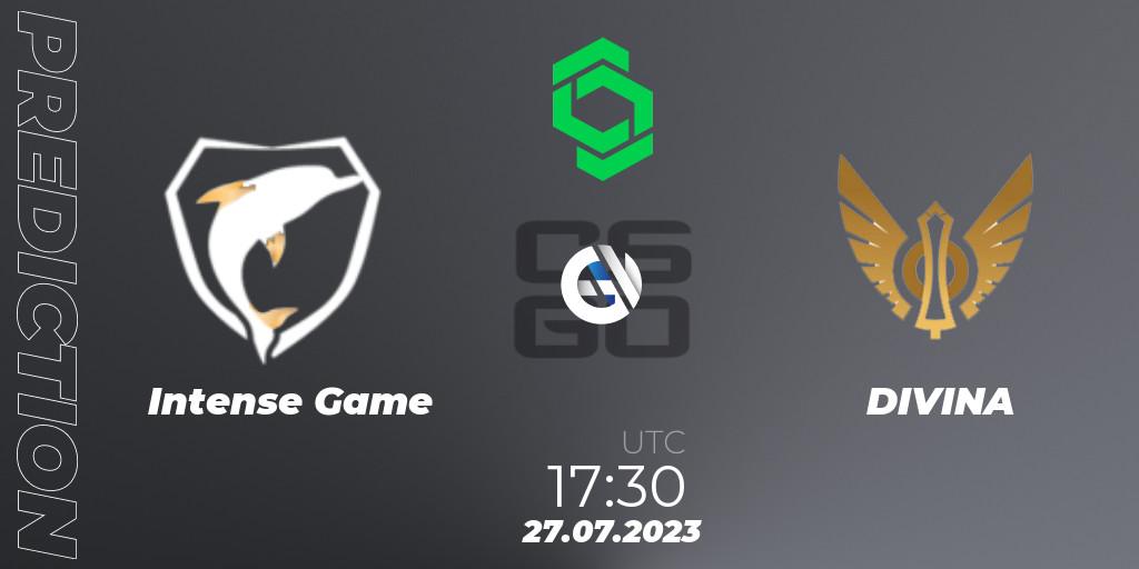 Pronósticos Intense Game - DIVINA. 27.07.2023 at 17:30. CCT South America Series #9: Closed Qualifier - Counter-Strike (CS2)
