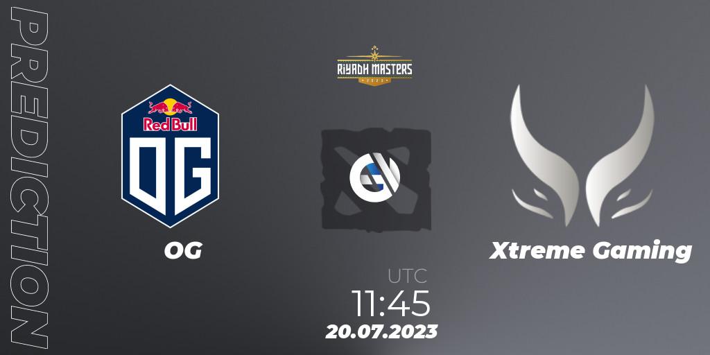 Pronósticos OG - Xtreme Gaming. 20.07.2023 at 11:45. Riyadh Masters 2023 - Play-In - Dota 2