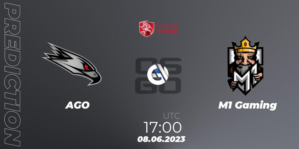 Pronósticos AGO - M1 Gaming. 08.06.2023 at 17:00. Polish Esports League 2023 Split 2 - Counter-Strike (CS2)