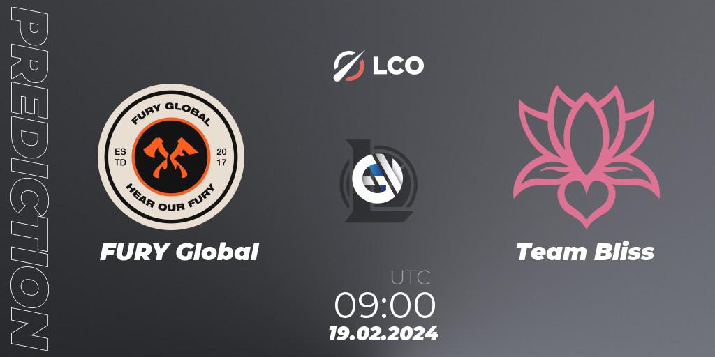 Pronósticos FURY Global - Team Bliss. 19.02.24. LCO Split 1 2024 - Group Stage - LoL