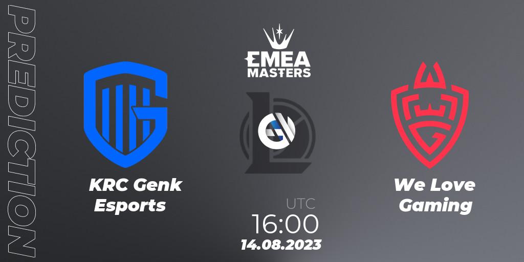 Pronósticos KRC Genk Esports - We Love Gaming. 14.08.2023 at 16:15. EMEA Masters Summer 2023 - LoL