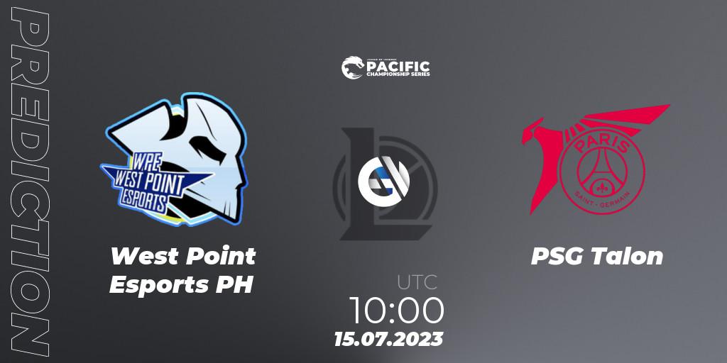 Pronósticos West Point Esports PH - PSG Talon. 15.07.2023 at 10:00. PACIFIC Championship series Group Stage - LoL