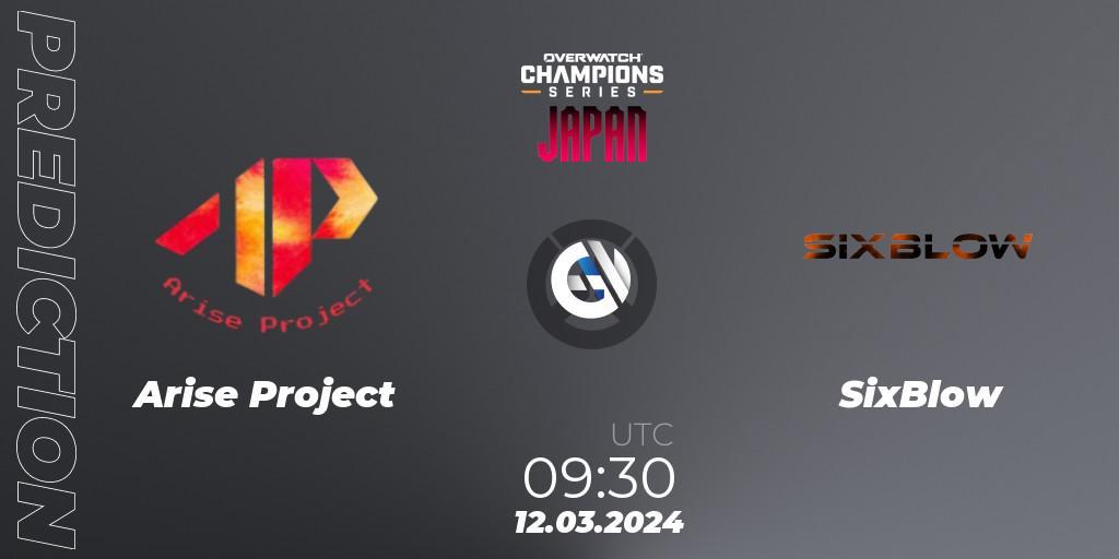 Pronósticos Arise Project - SixBlow. 12.03.2024 at 10:30. Overwatch Champions Series 2024 - Stage 1 Japan - Overwatch