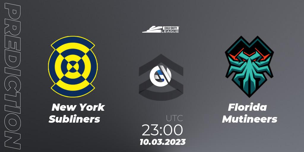 Pronósticos New York Subliners - Florida Mutineers. 10.03.2023 at 23:00. Call of Duty League 2023: Stage 3 Major - Call of Duty
