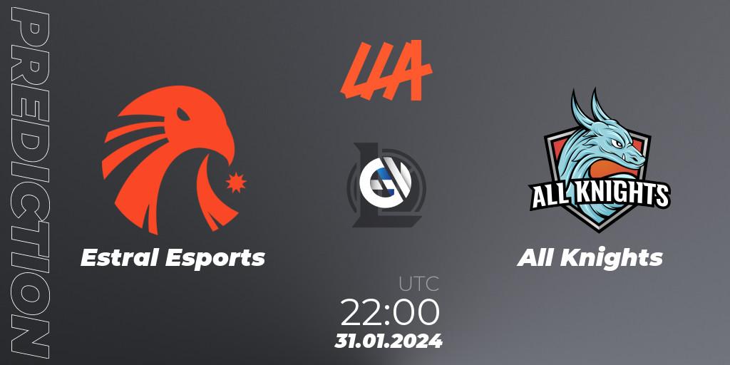 Pronósticos Estral Esports - All Knights. 31.01.24. LLA 2024 Opening Group Stage - LoL