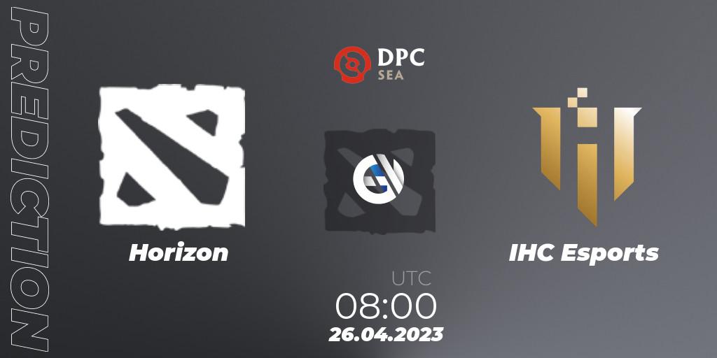 Pronósticos Horizon - IHC Esports. 26.04.2023 at 08:00. DPC 2023 Tour 2: SEA Division II (Lower) - Dota 2
