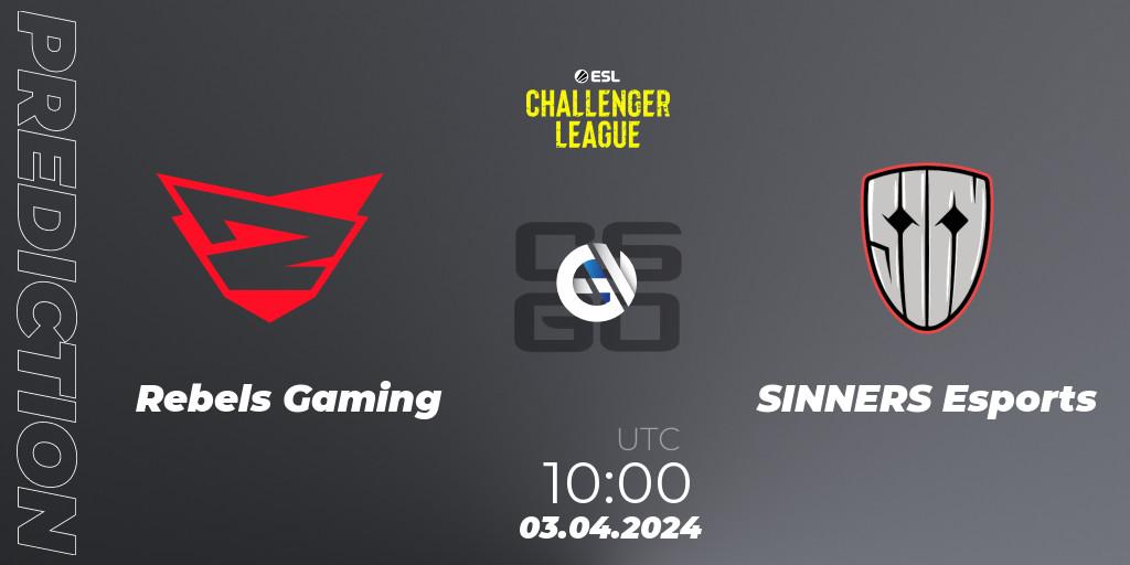 Pronósticos Rebels Gaming - SINNERS Esports. 03.04.24. ESL Challenger League Season 47: Europe - CS2 (CS:GO)