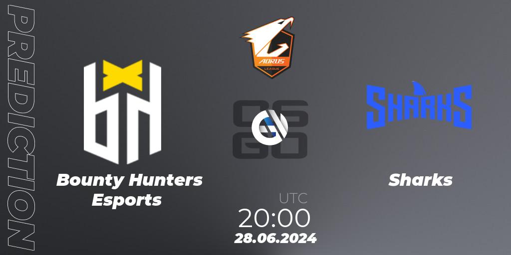 Pronósticos Bounty Hunters Esports - Sharks. 28.06.2024 at 17:45. Aorus League 2024 Season 1: Brazil - Counter-Strike (CS2)