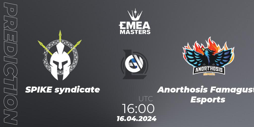 Pronósticos SPIKE syndicate - Anorthosis Famagusta Esports. 16.04.24. EMEA Masters Spring 2024 - Play-In - LoL