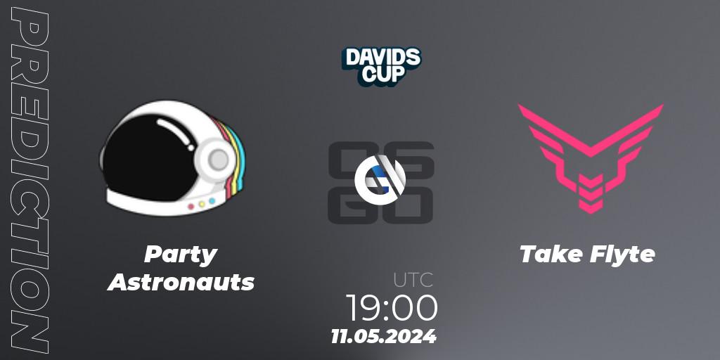 Pronósticos Party Astronauts - Take Flyte. 11.05.2024 at 19:00. David's Cup 2024 - Counter-Strike (CS2)