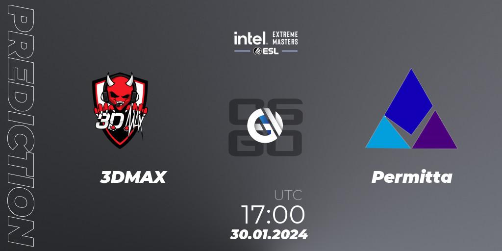 Pronósticos 3DMAX - Permitta. 30.01.2024 at 17:00. Intel Extreme Masters China 2024: European Open Qualifier #2 - Counter-Strike (CS2)