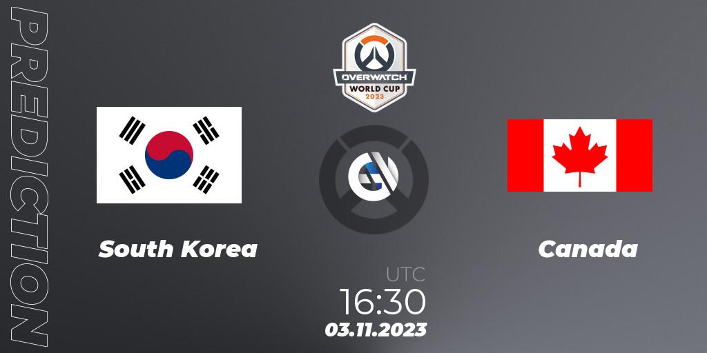 Pronósticos South Korea - Canada. 03.11.23. Overwatch World Cup 2023 - Overwatch
