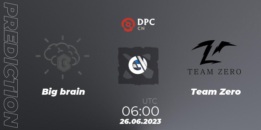 Pronósticos Big brain - Team Zero. 26.06.2023 at 05:05. DPC 2023 Tour 3: CN Division II (Lower) - Dota 2