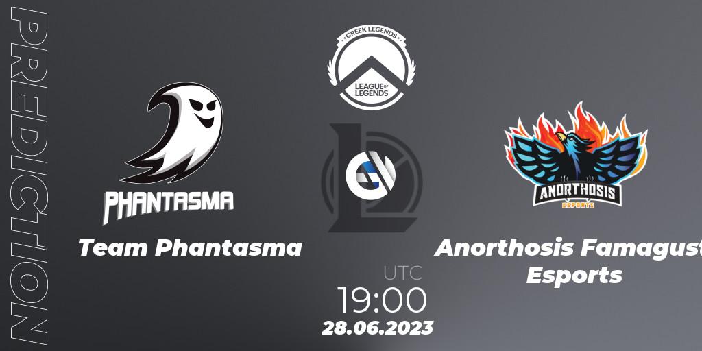 Pronósticos Team Phantasma - Anorthosis Famagusta Esports. 28.06.2023 at 19:00. Greek Legends League Summer 2023 - LoL