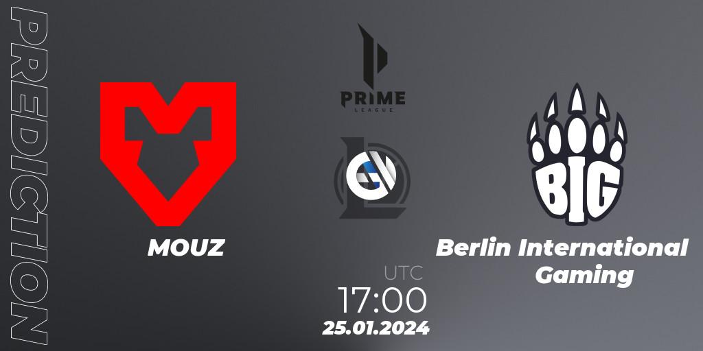 Pronósticos MOUZ - Berlin International Gaming. 25.01.24. Prime League Spring 2024 - Group Stage - LoL