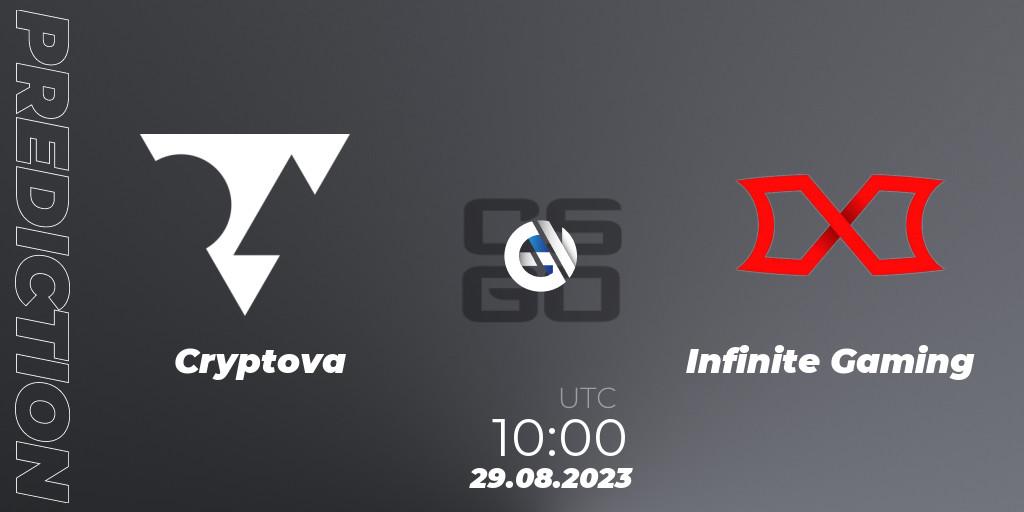 Pronósticos Cryptova - Infinite Gaming. 29.08.23. OFK BGD Esports Series #1: Balkan Closed Qualifier - CS2 (CS:GO)