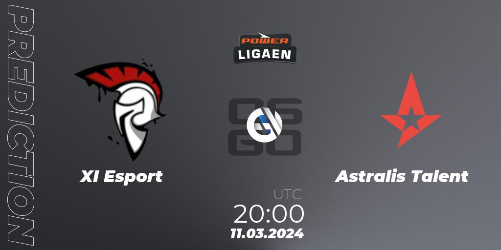 Pronósticos XI Esport - Astralis Talent. 11.03.24. Dust2.dk Ligaen Season 25 - CS2 (CS:GO)