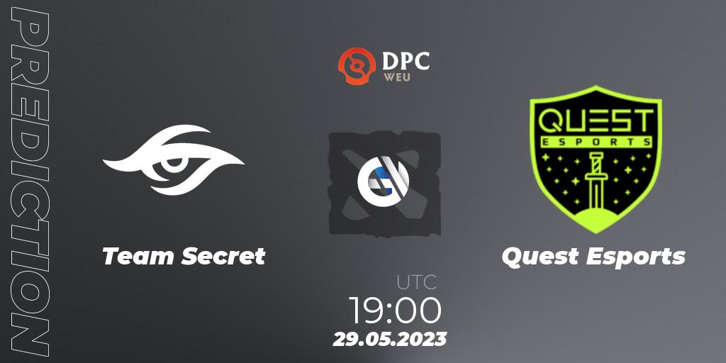 Pronósticos Team Secret - PSG Quest. 29.05.23. DPC 2023 Tour 3: WEU Division I (Upper) - Dota 2