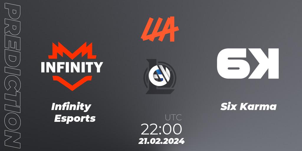Pronósticos Infinity Esports - Six Karma. 21.02.24. LLA 2024 Opening Group Stage - LoL