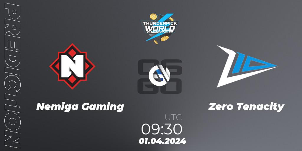 Pronósticos Nemiga Gaming - Zero Tenacity. 01.04.24. Thunderpick World Championship 2024: European Series #1 - CS2 (CS:GO)