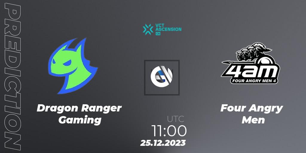 Pronósticos Dragon Ranger Gaming - Four Angry Men. 25.12.23. VALORANT China Ascension 2023 - VALORANT