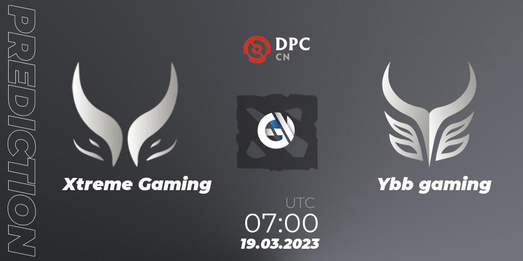 Pronósticos Xtreme Gaming - Ybb gaming. 19.03.2023 at 06:59. DPC 2023 Tour 2: China Division I (Upper) - Dota 2