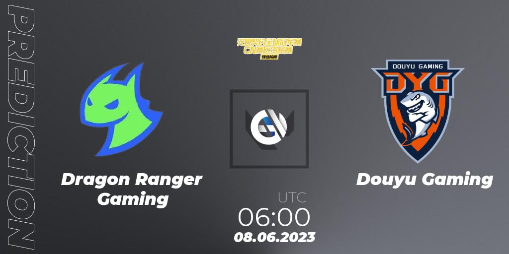 Pronósticos Dragon Ranger Gaming - Douyu Gaming. 08.06.23. VALORANT Champions Tour 2023: China Preliminaries - VALORANT